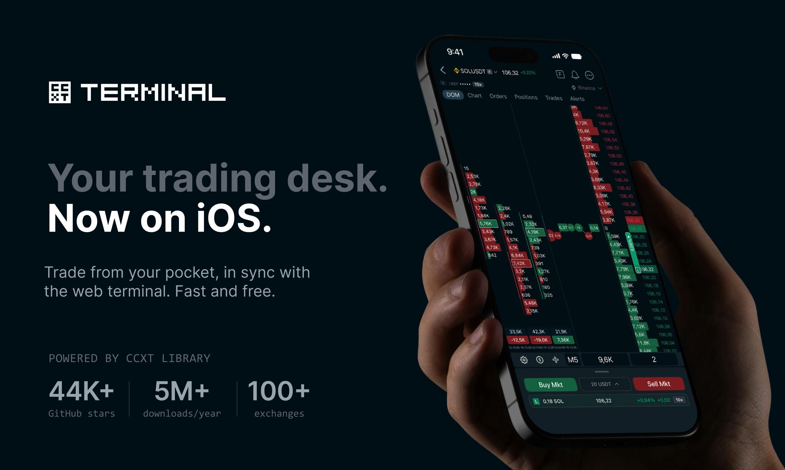 CCXT Terminal for iOS screenshot 1