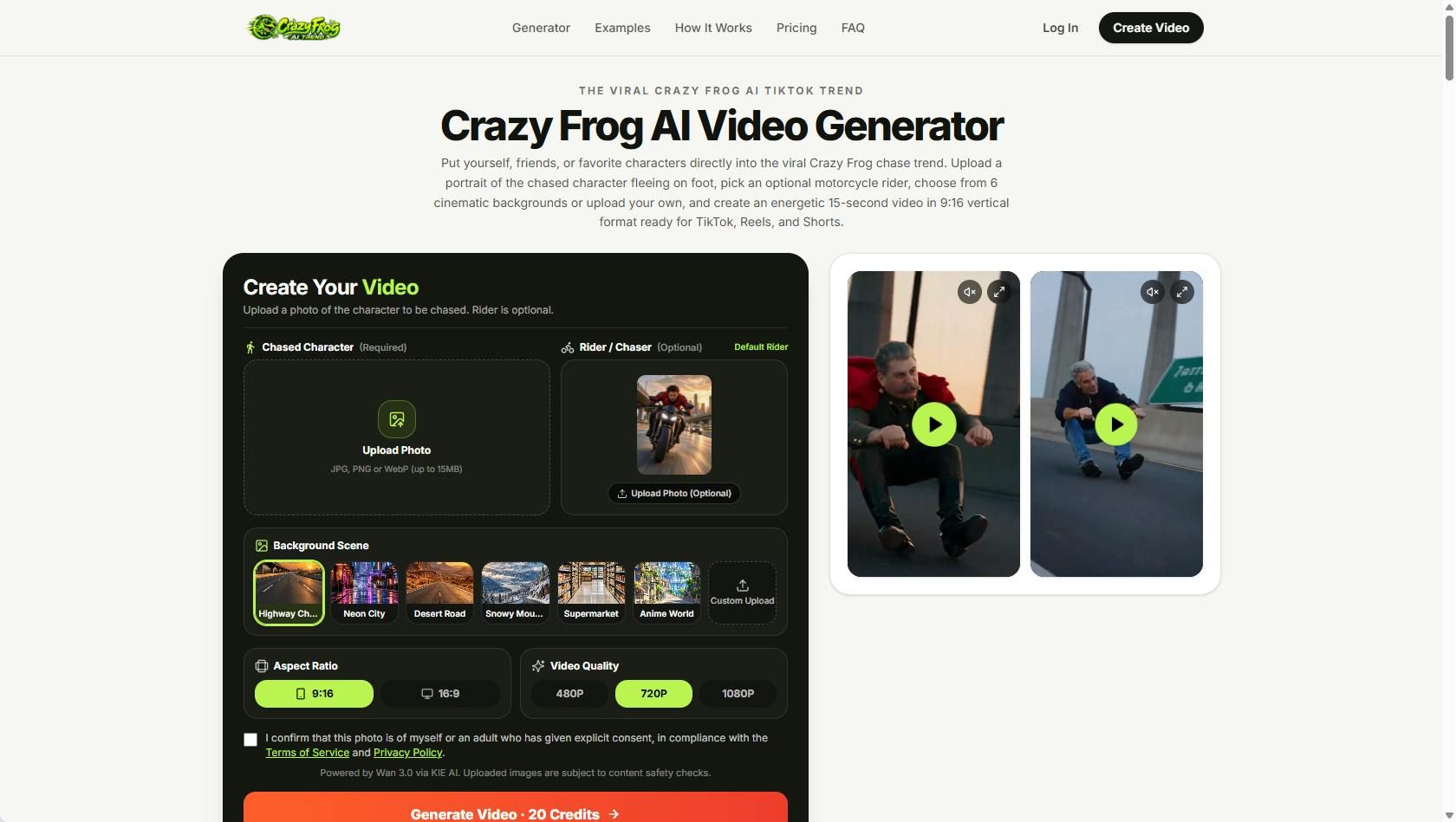 Crazy Frog AI Trend Video Generator screenshot 1