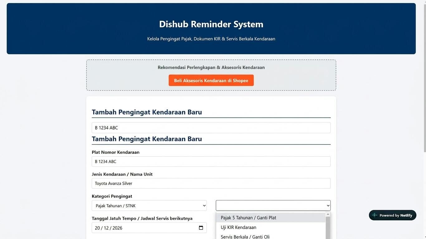 Dishub Reminder screenshot 1
