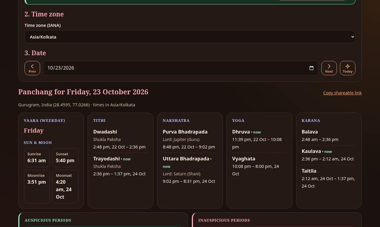 Free Panchang screenshot 4