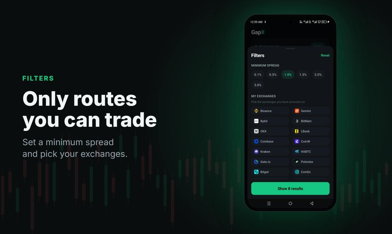 GapX: Crypto Arbitrage Scanner screenshot 4