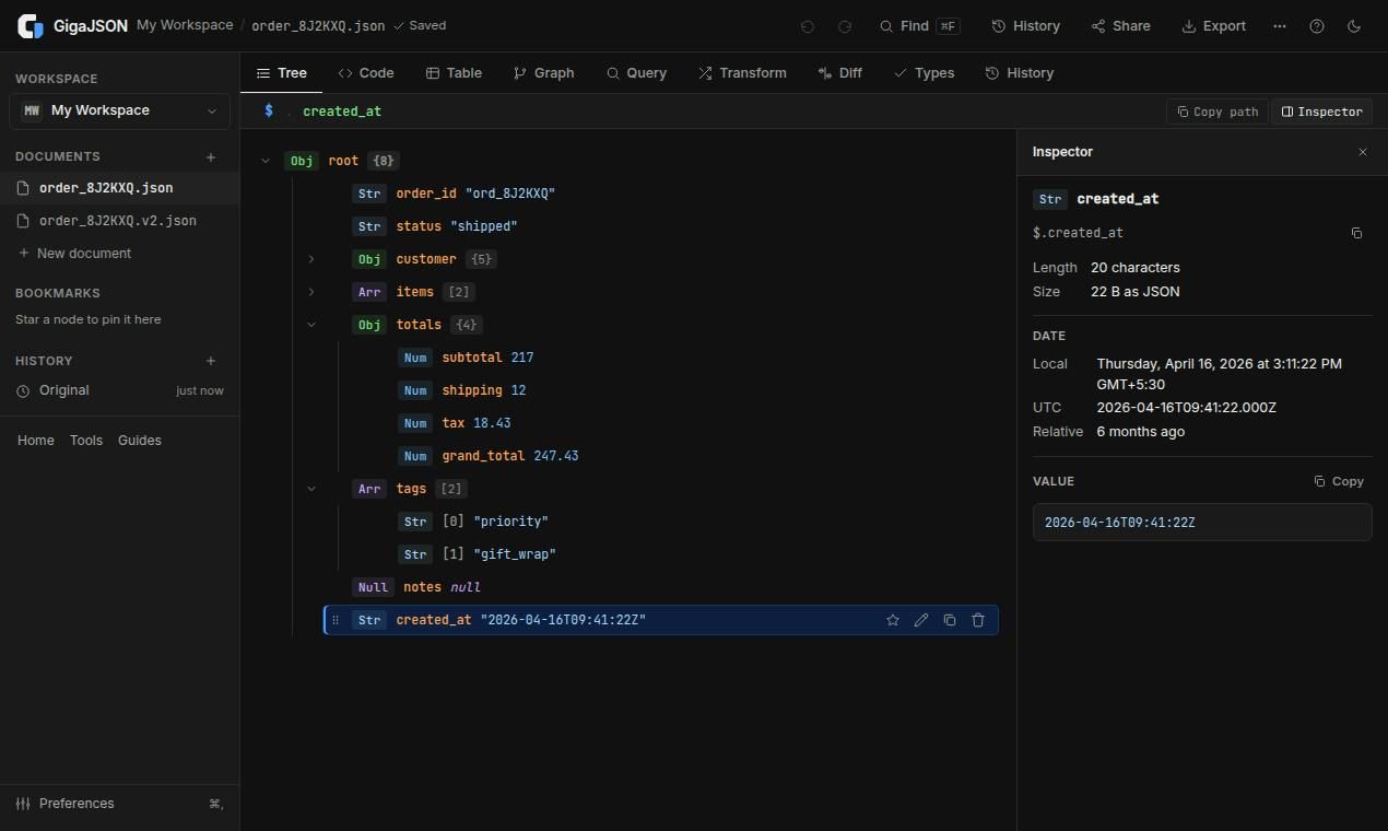 GigaJSON screenshot 2