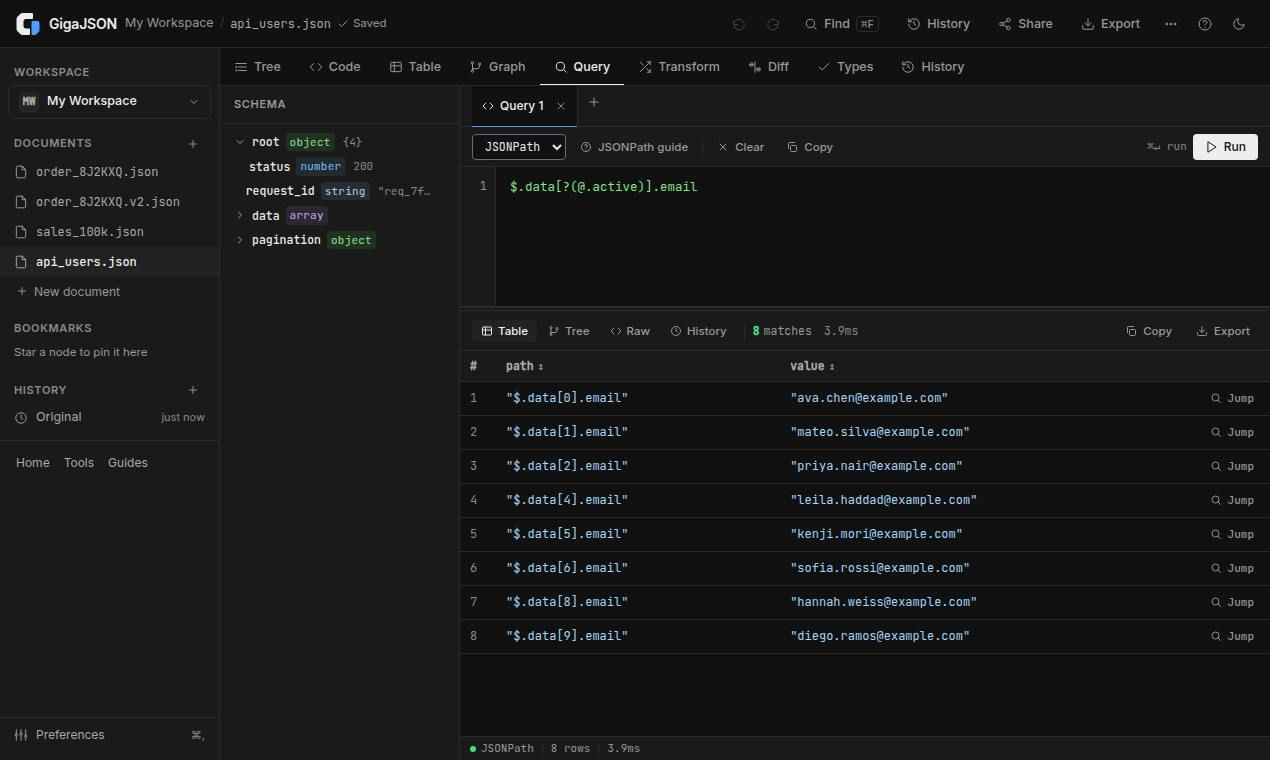 GigaJSON screenshot 4