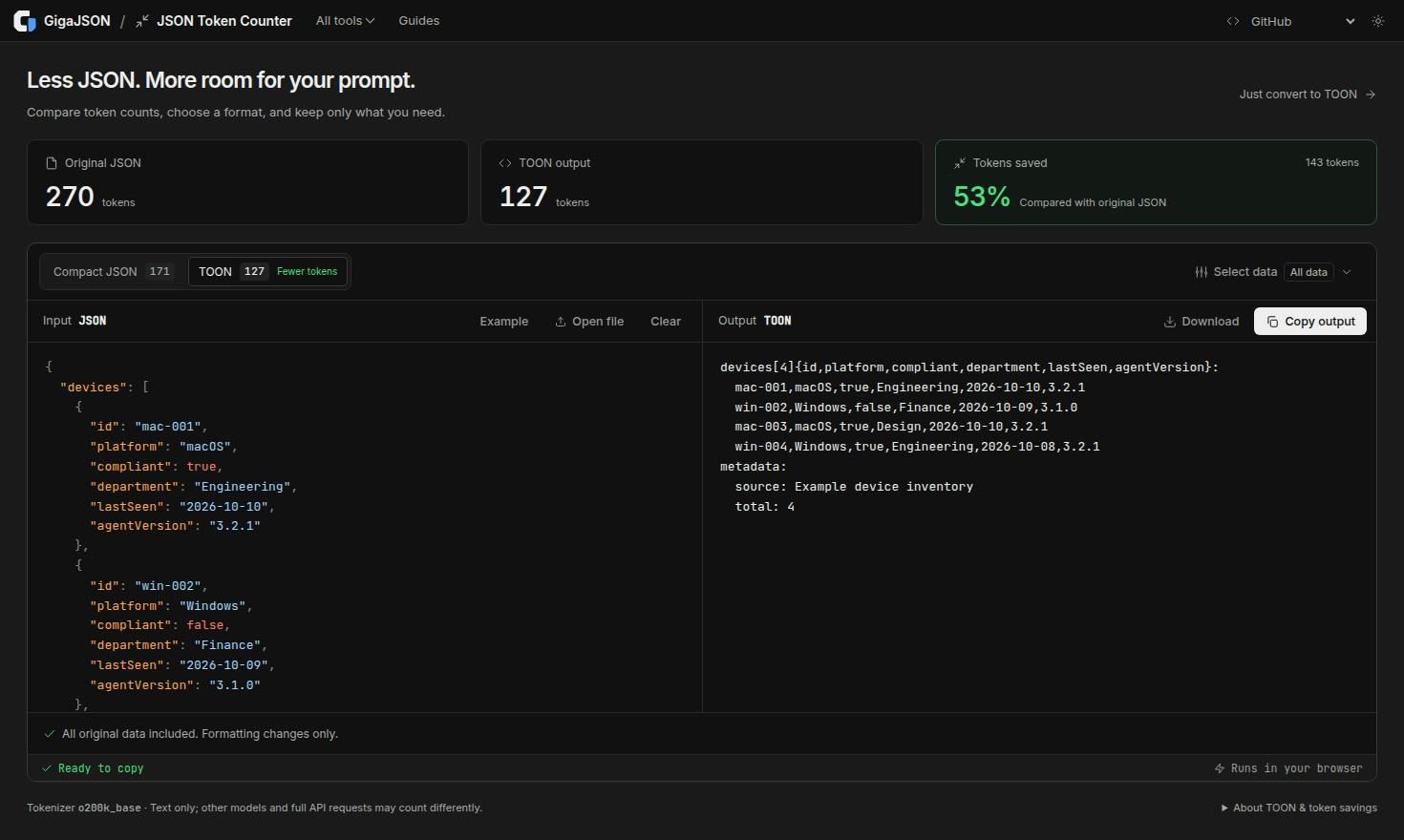 GigaJSON screenshot 5