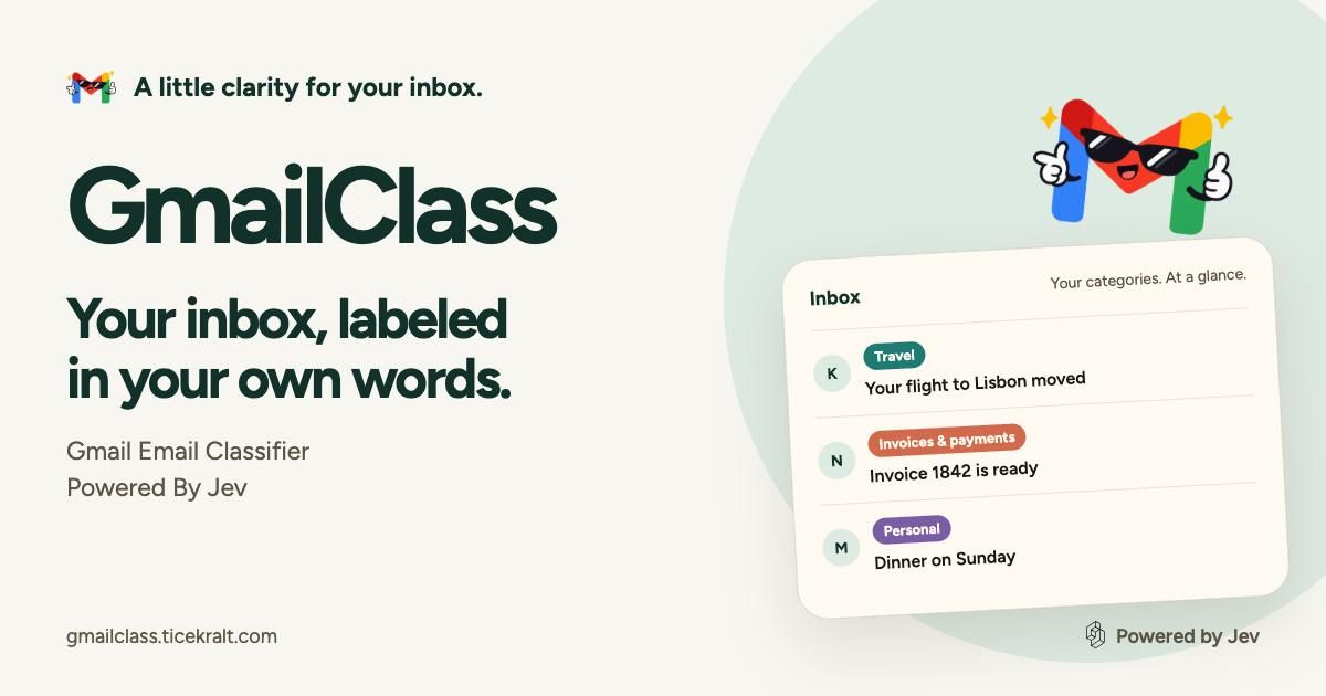 GmailClass - Gmail Email Classifier screenshot 1