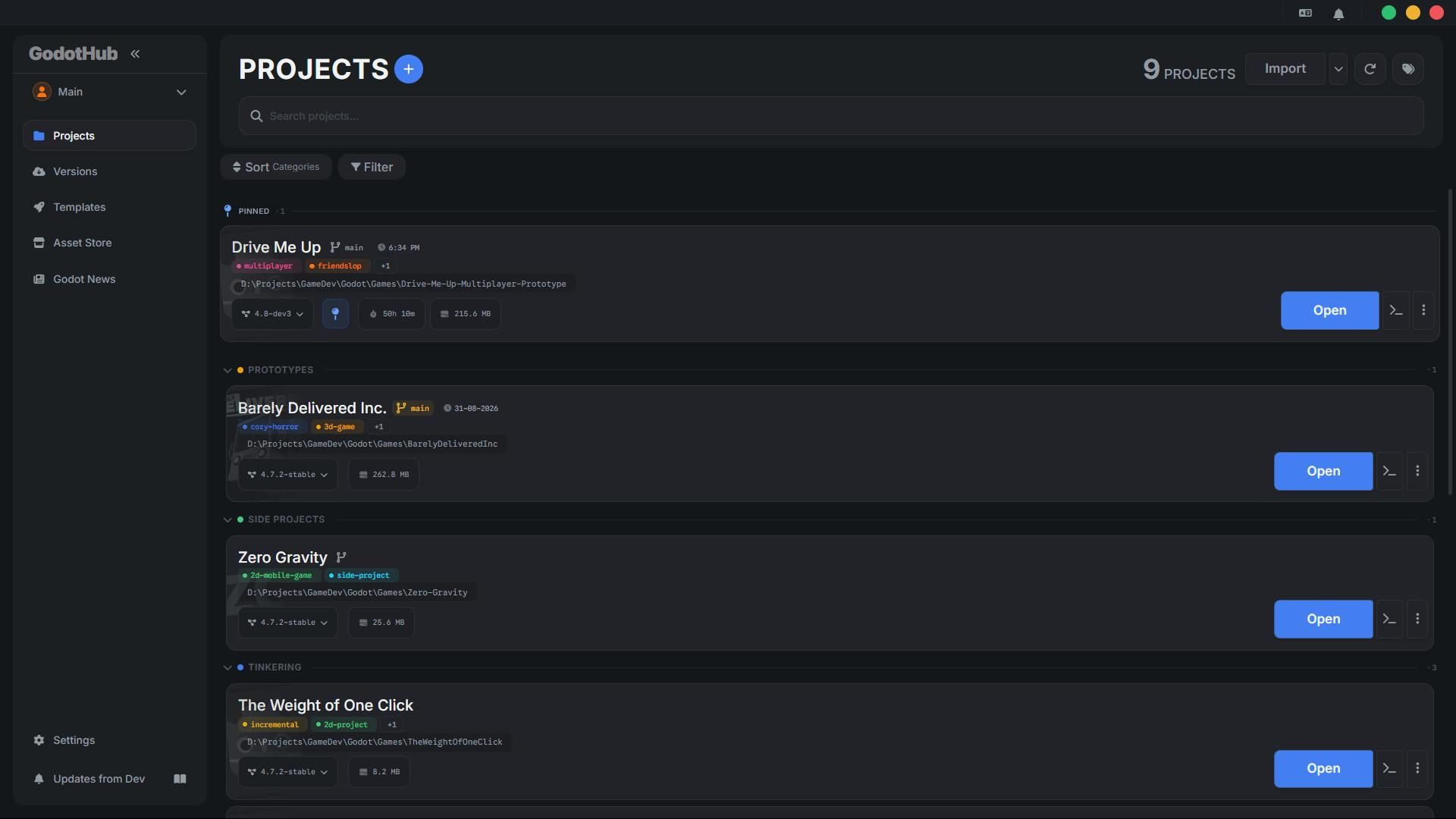 GodotHub screenshot 2