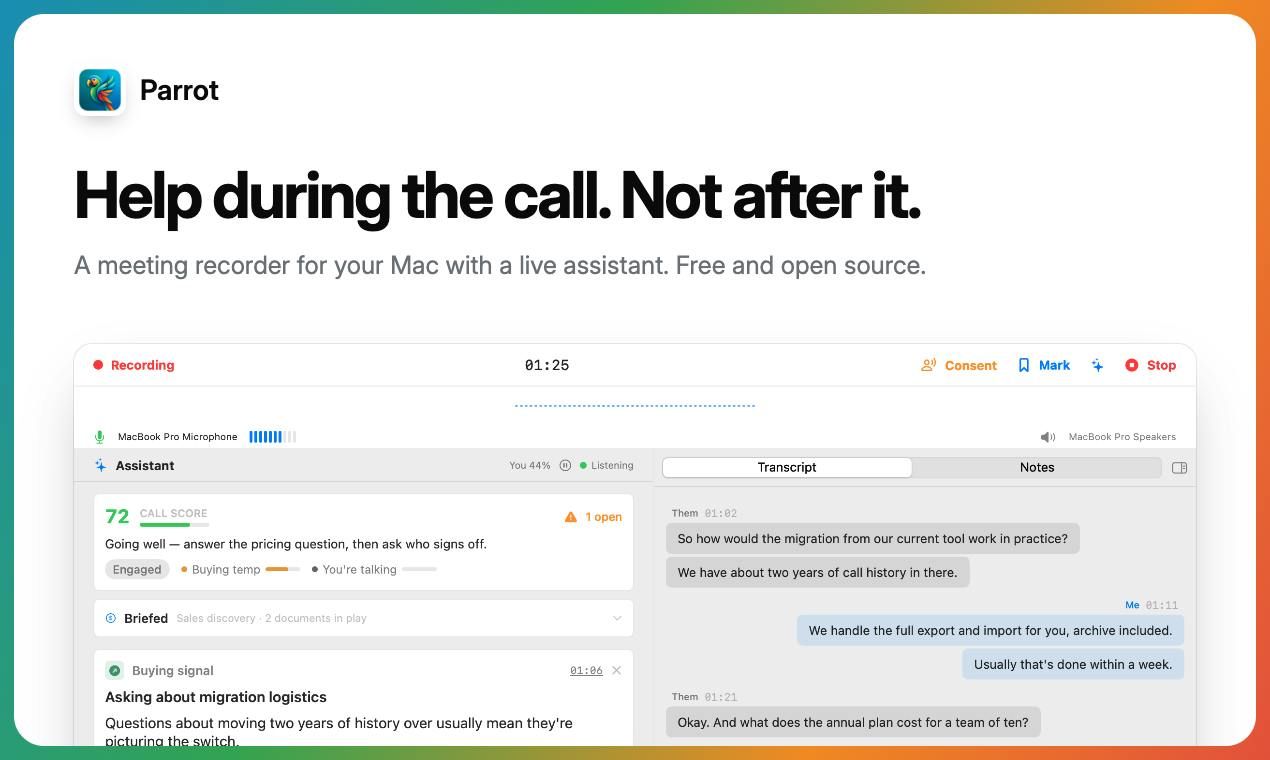 Parrot screenshot 1
