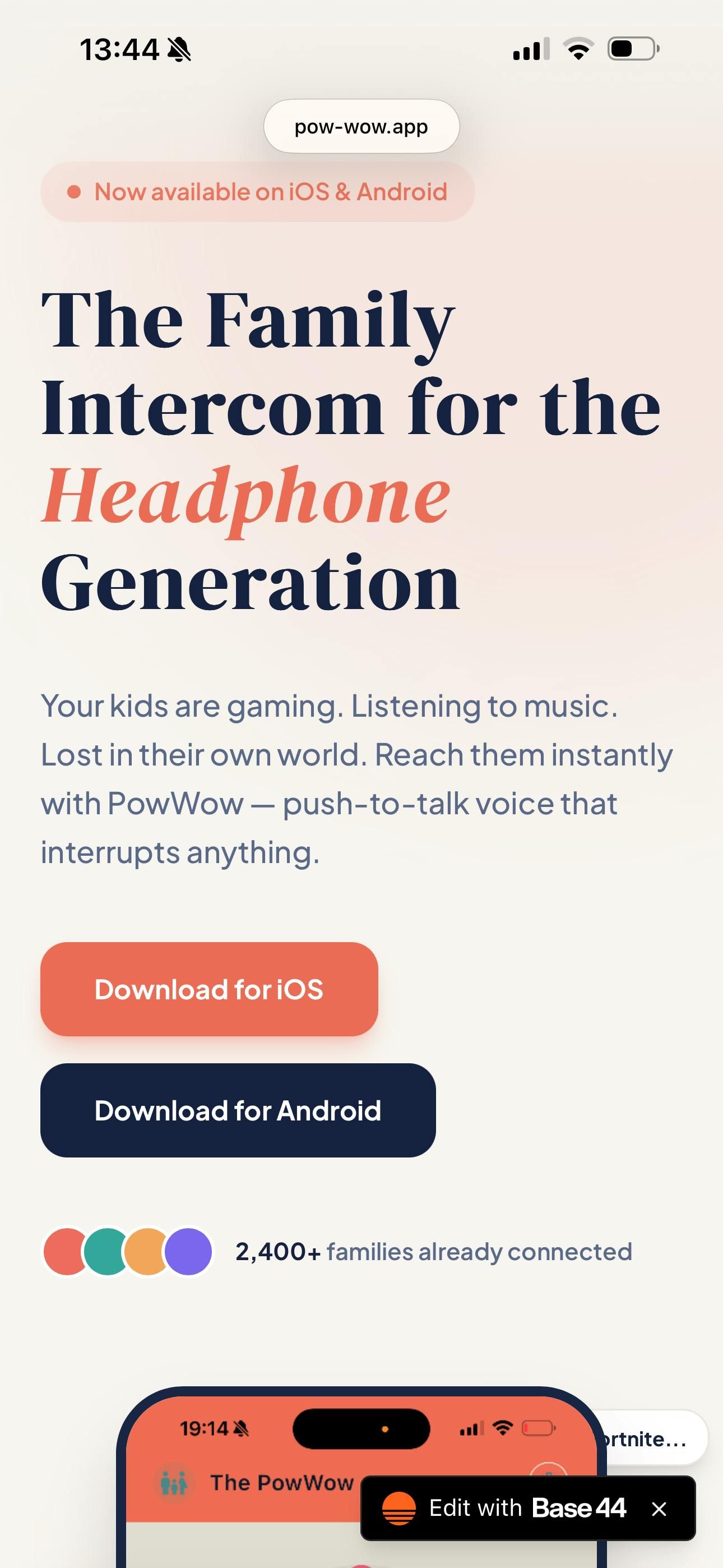 PowWow — The Family Intercom screenshot 1