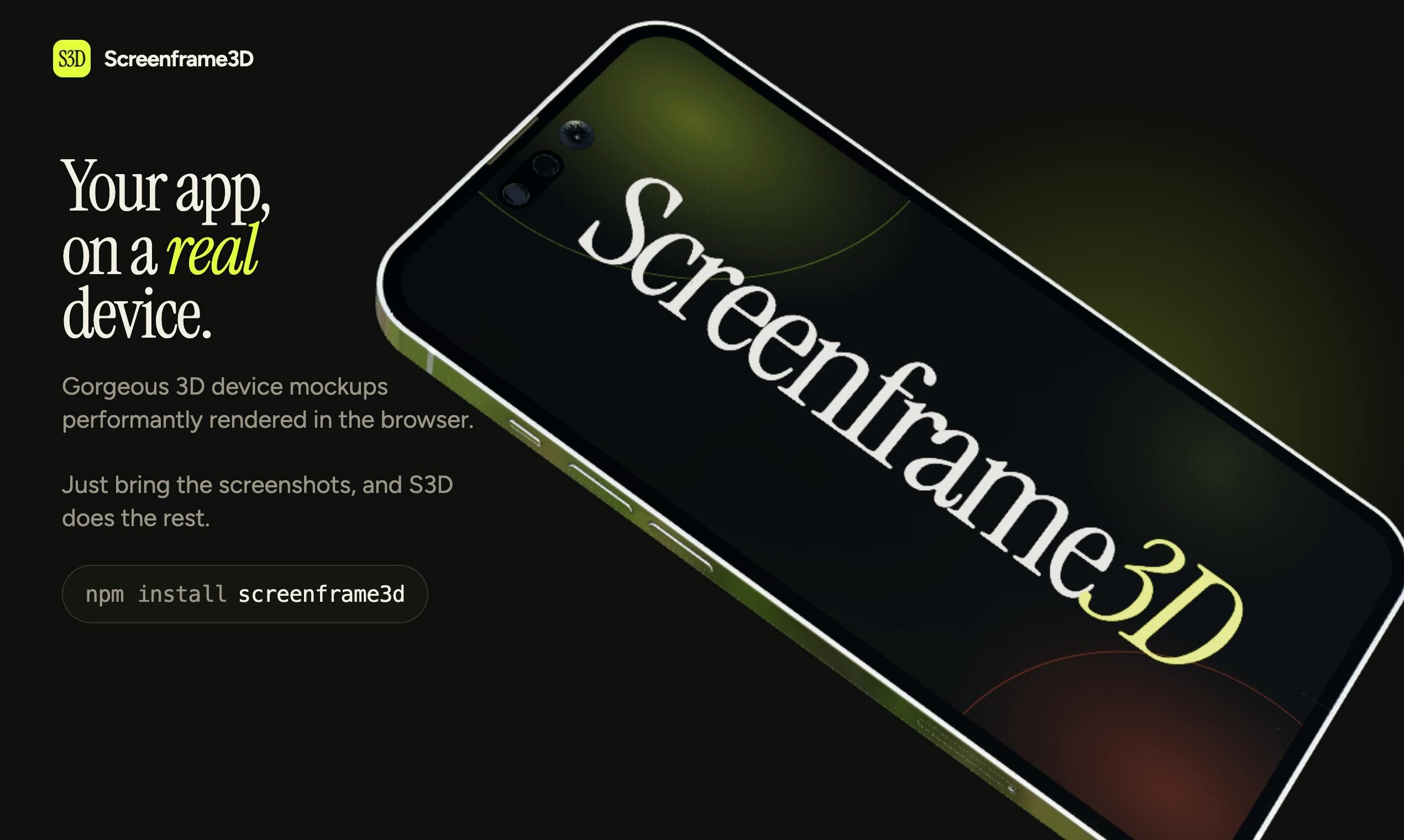 Screenframe3D - The free mockup library screenshot 1