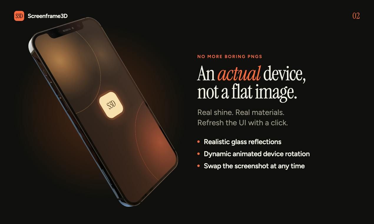 Screenframe3D - The free mockup library screenshot 2