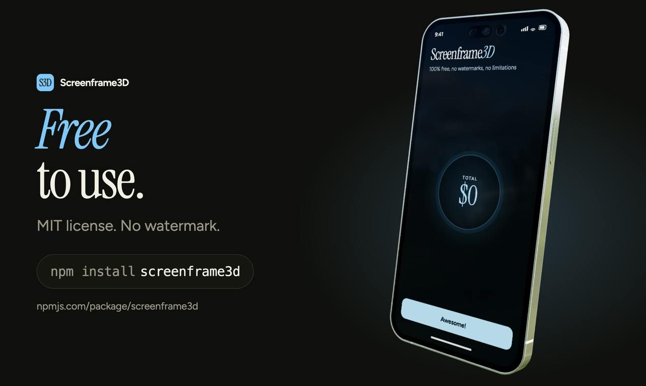 Screenframe3D - The free mockup library screenshot 6