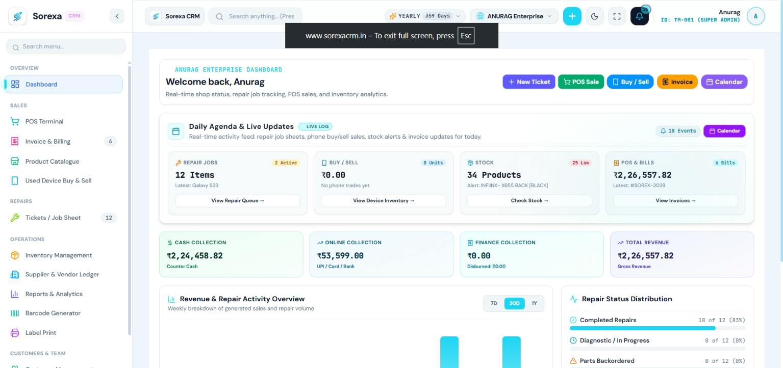 Sorexa CRM screenshot 2
