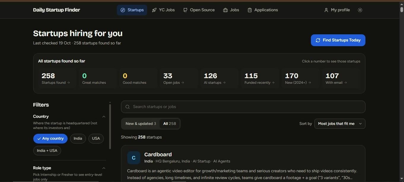 Startup Finder screenshot 2