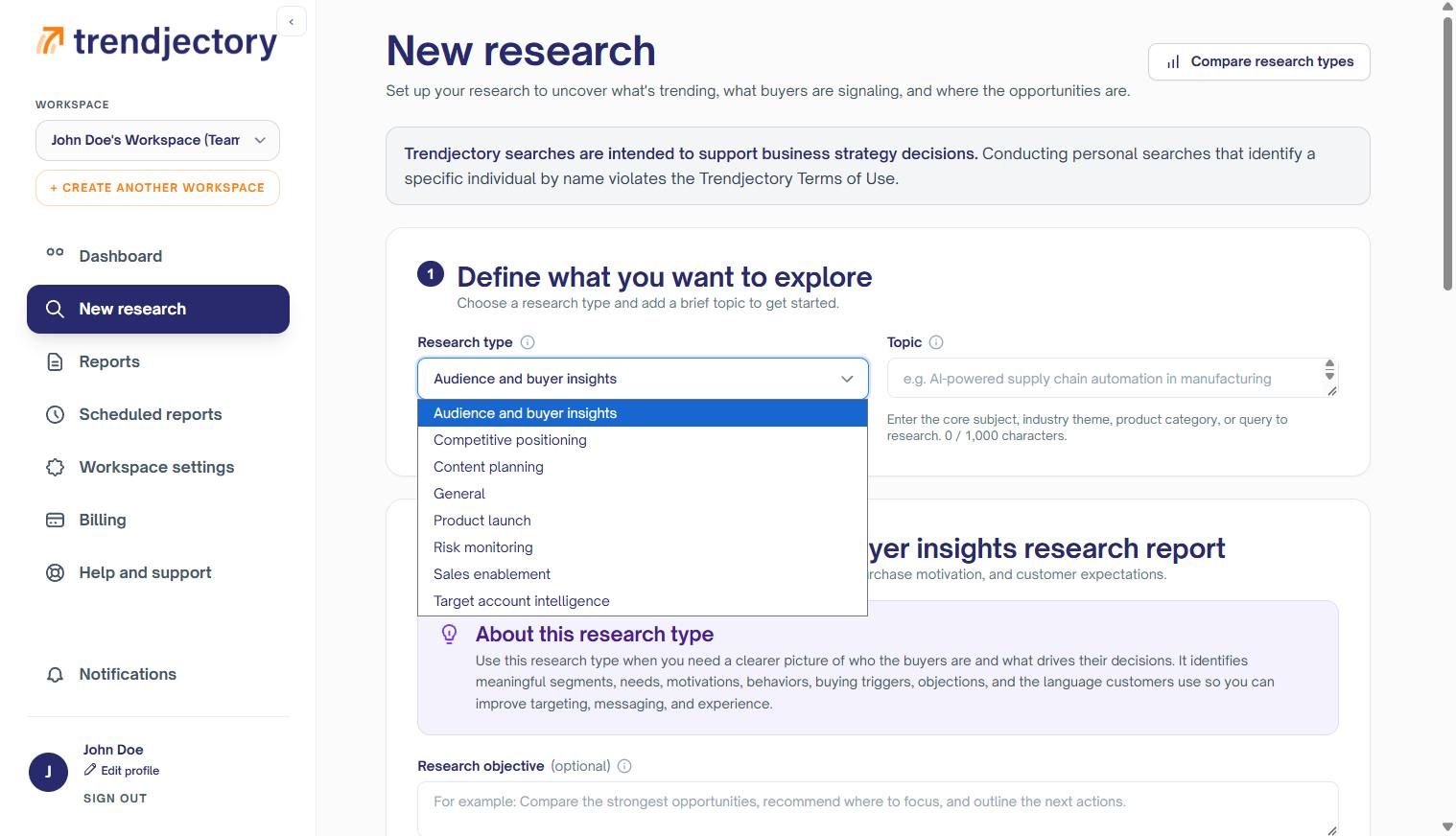 Trendjectory screenshot 1